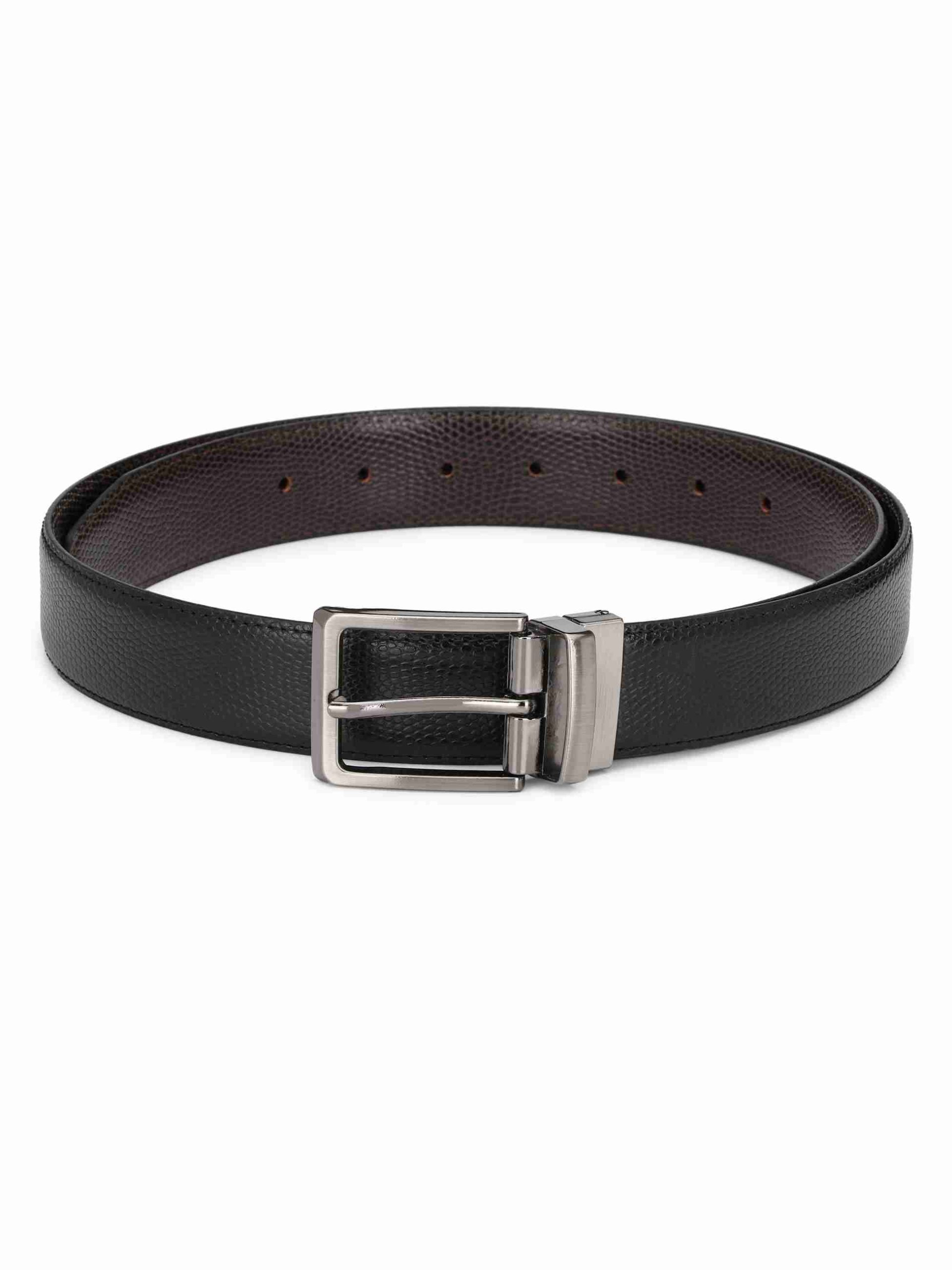 LIZARD DESIGN PU REVERSIBLE BELT WITH TURNING BUCKLE