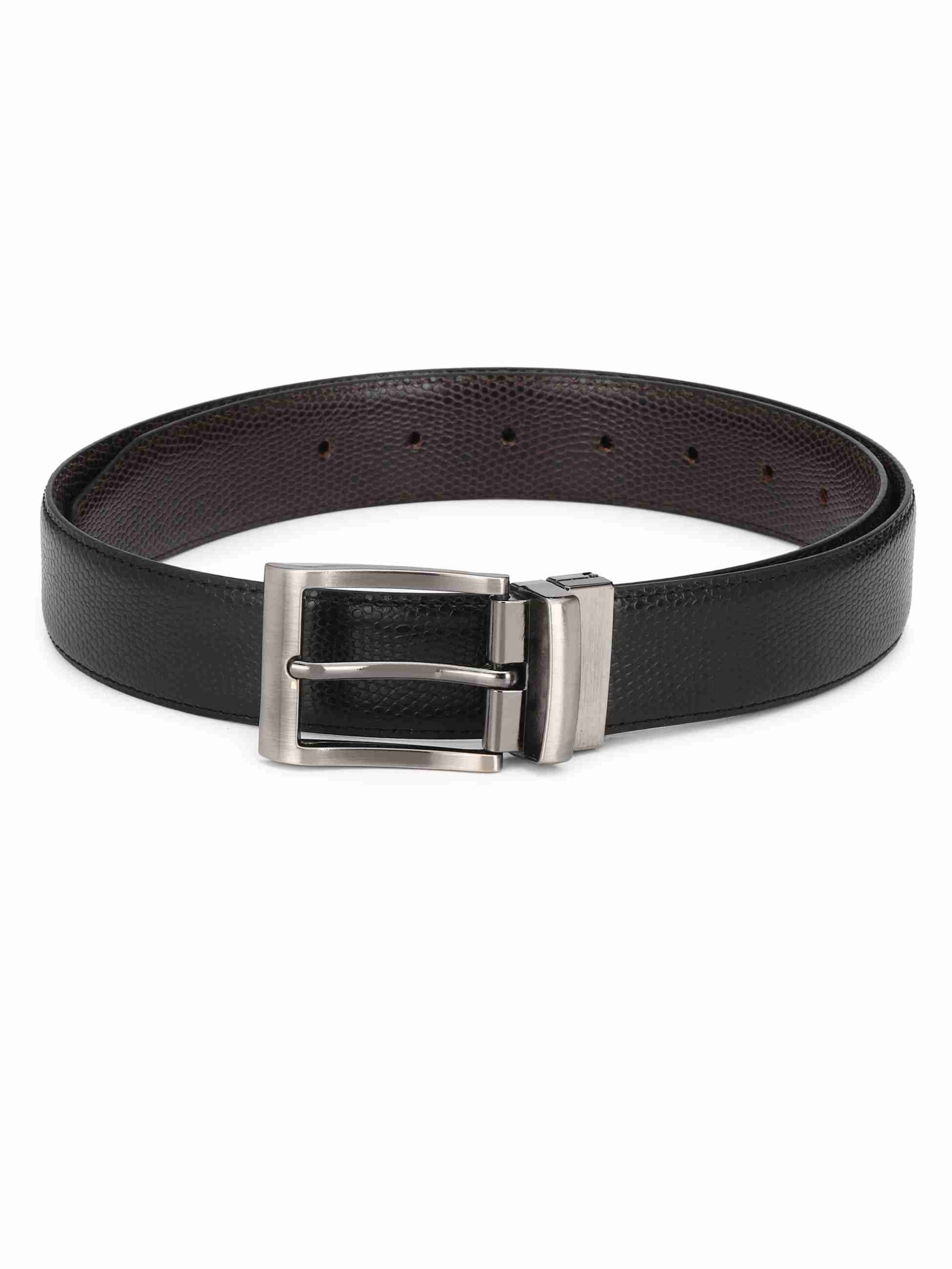 LIZARD DESIGN PU REVERSIBLE BELT WITH TURNING BUCKLE - CALVADOSS