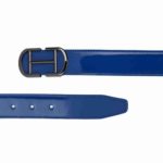 TEXAS LEATHER FINISH PU SHINY BLUE BELT