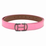 TEXAS LEATHER FINISH PU SHINY PINK BELT