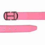 TEXAS LEATHER FINISH PU SHINY PINK BELT