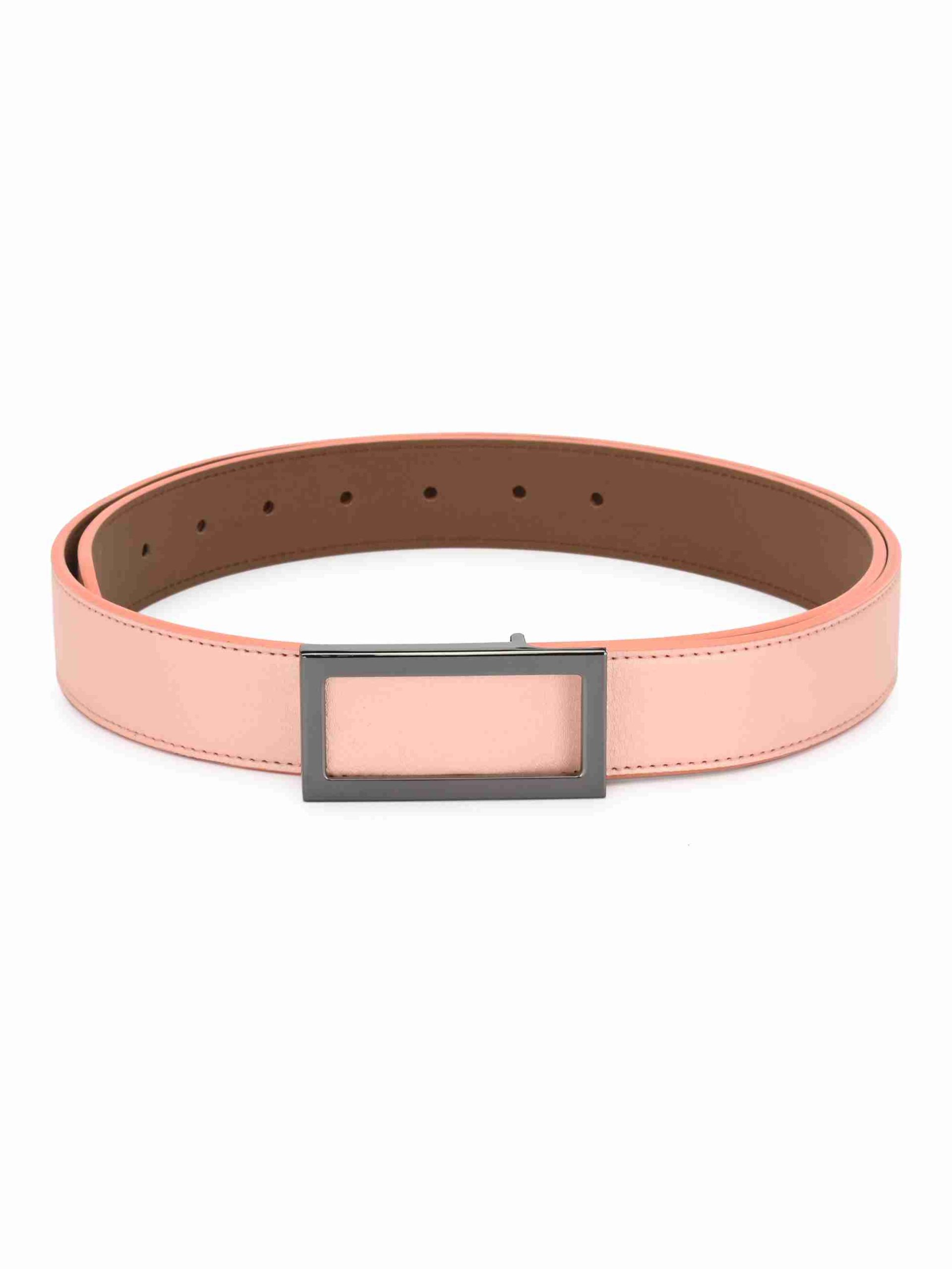 TEXAS LEATHER FINISH PU PINK BELT