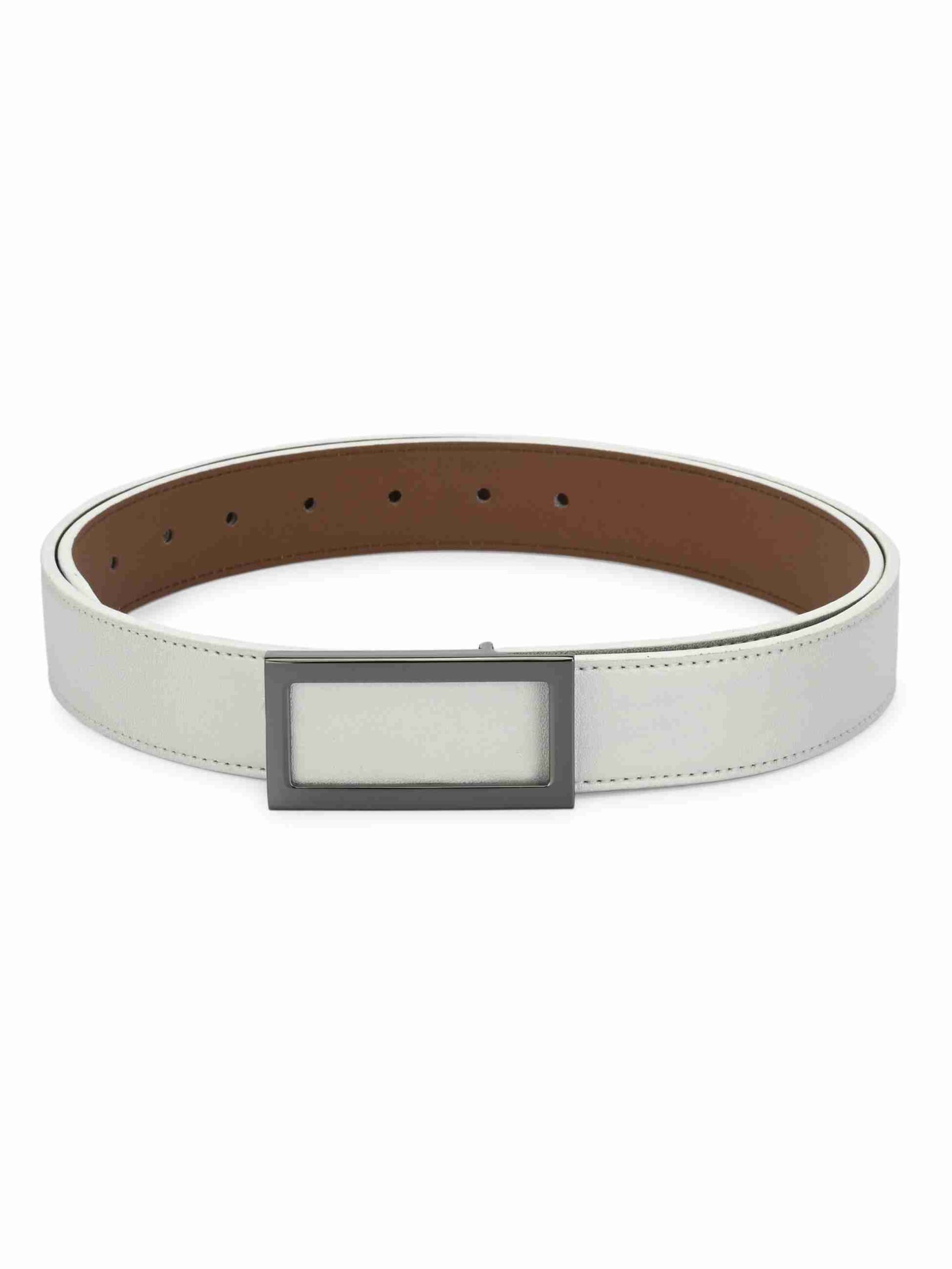 TEXAS LEATHER FINISH PU SILVER BELT