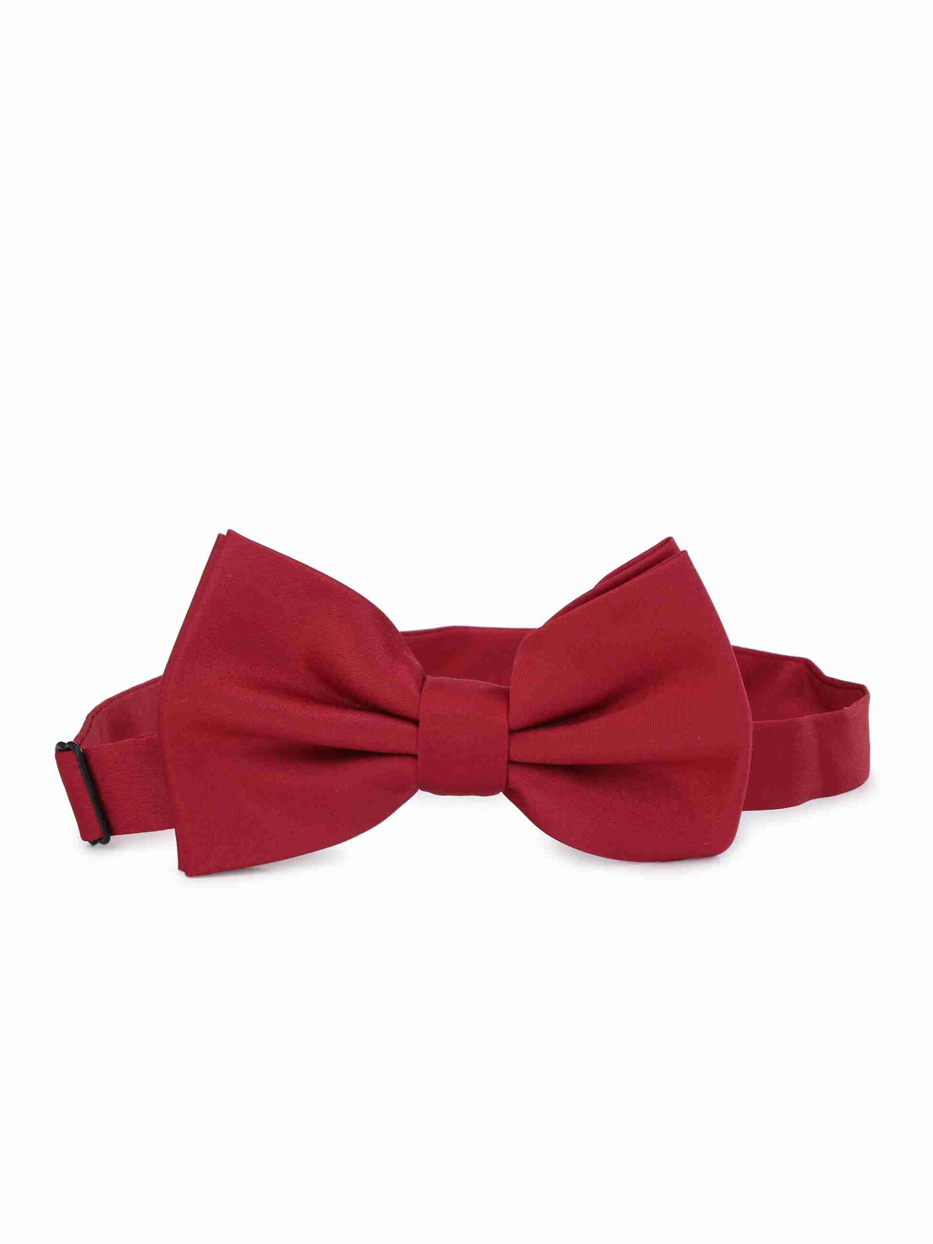 Premium Dark Red Satin BowTie