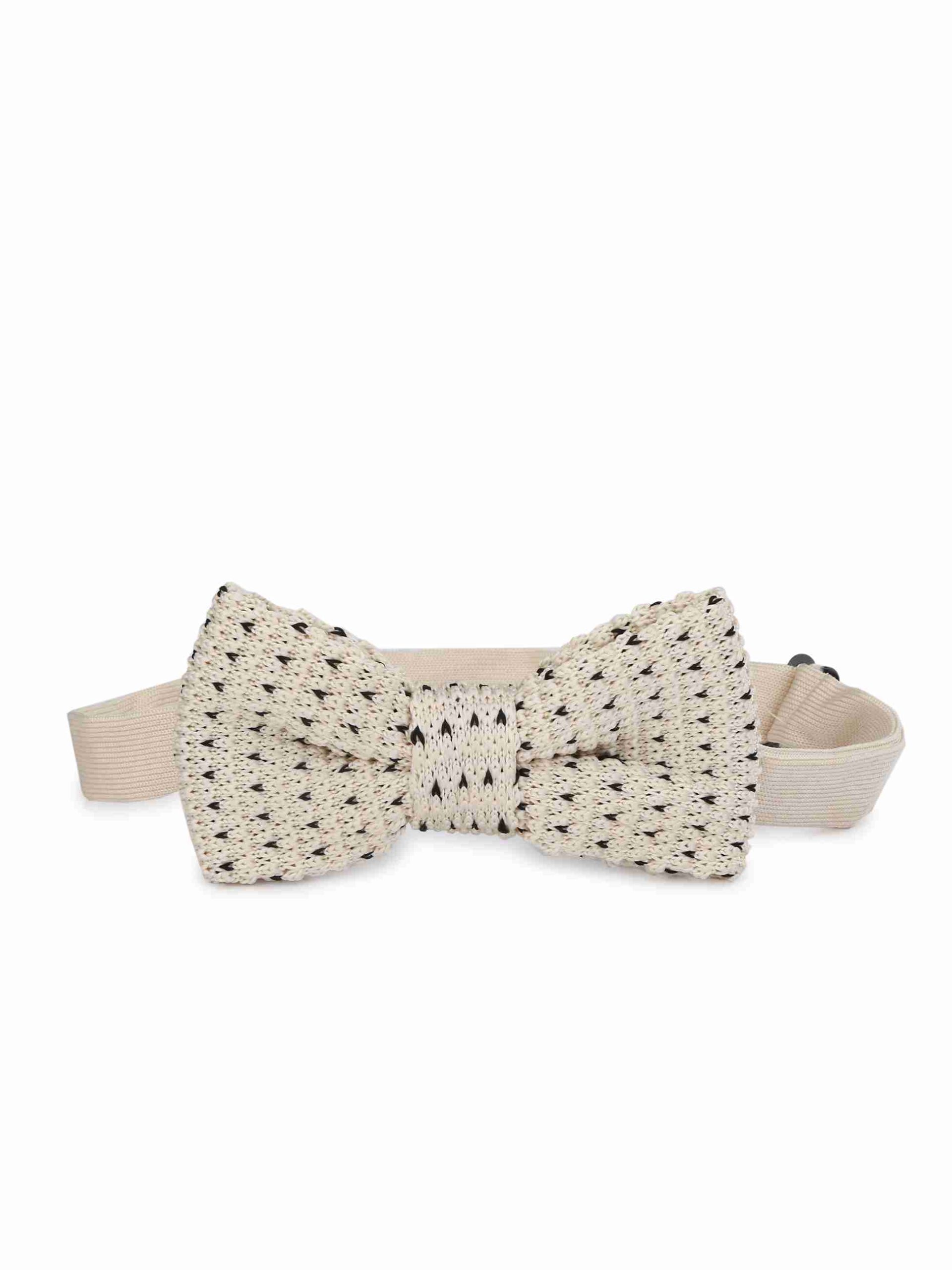 Premium Off White Knitted BowTie