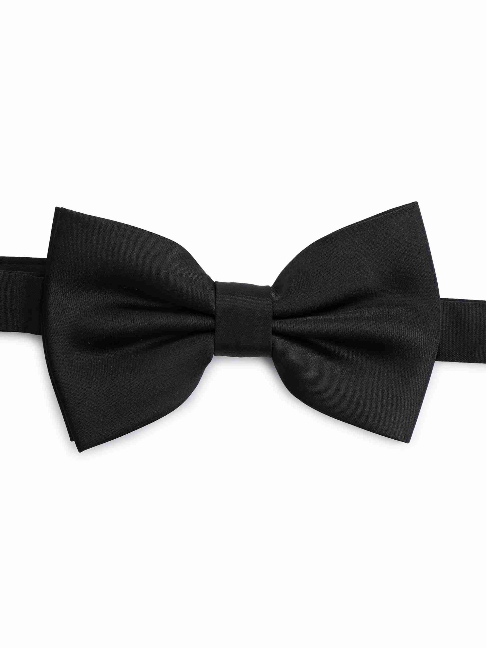 Premium Black Satin BowTie - CALVADOSS