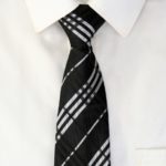 Premium checked broad Tie and Pocket Square Comb