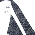 Premium broad Tie, Cufflinks, Pocket Square Combo
