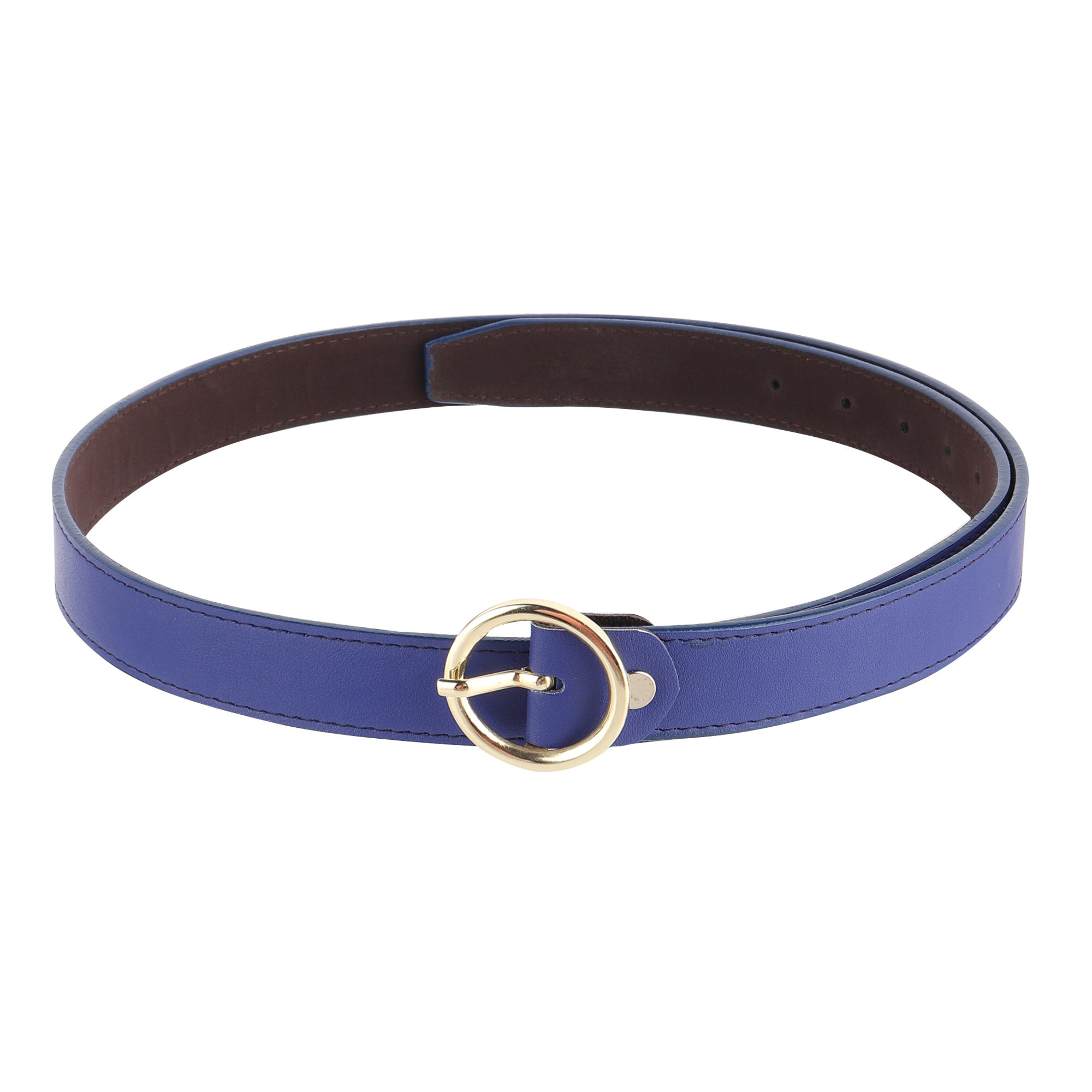 Belt - Ring Buckle Blue Women's Belt - CALVADOSS Blue/ Gold