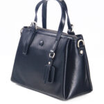 Women Black Leather Structured Handbag