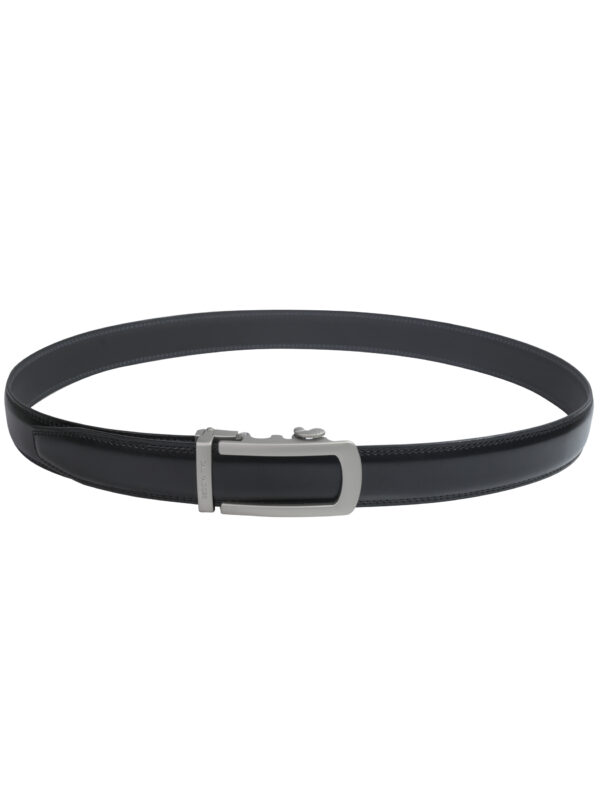 Men Premium Comfort Fit Silver Solid Gear PU Belt - Image 5