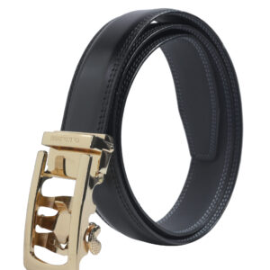 Men Premium Comfort Fit Gold Solid Gear PU Belt