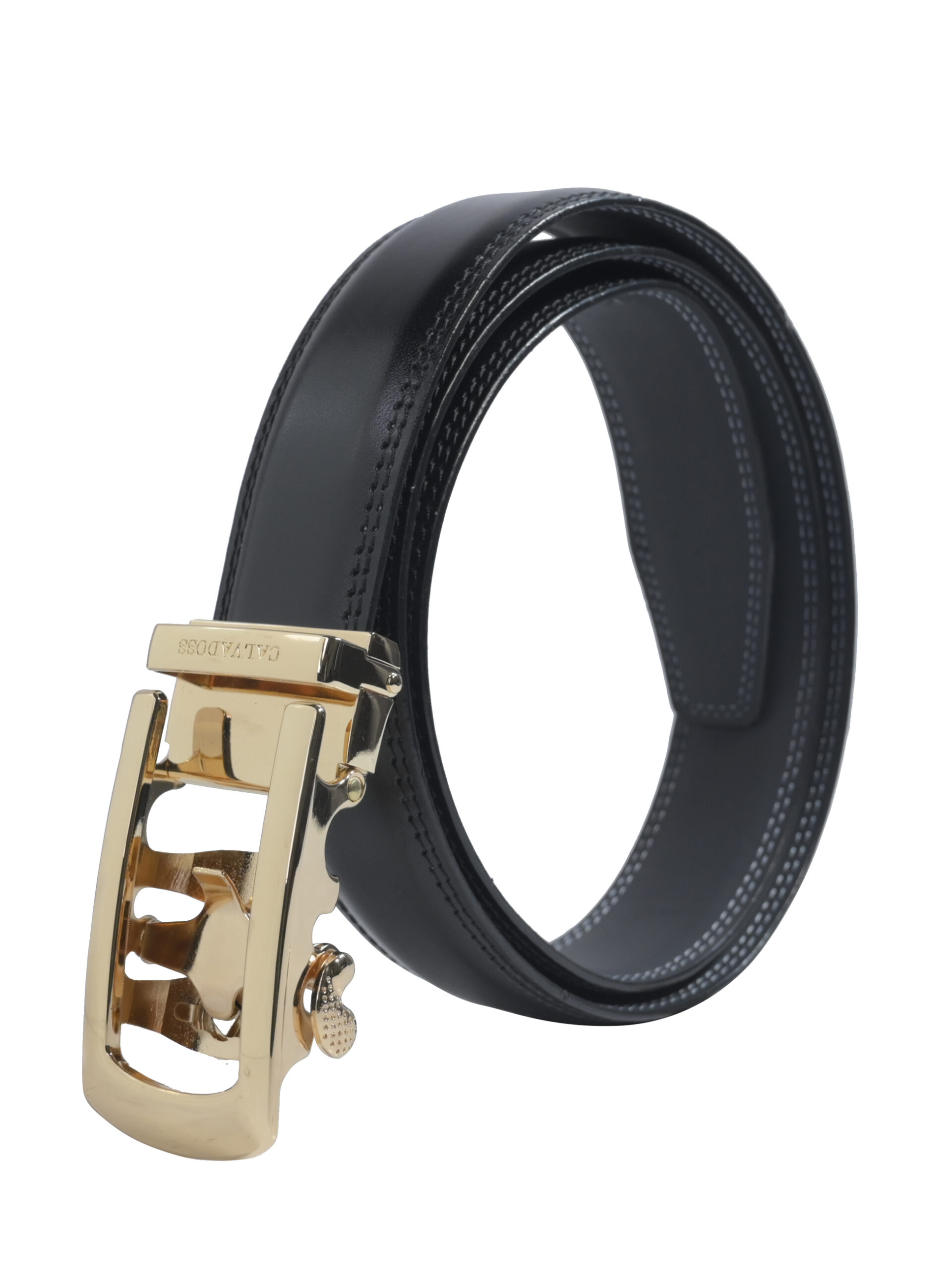 Men Premium Comfort Fit Gold Solid Gear PU Belt