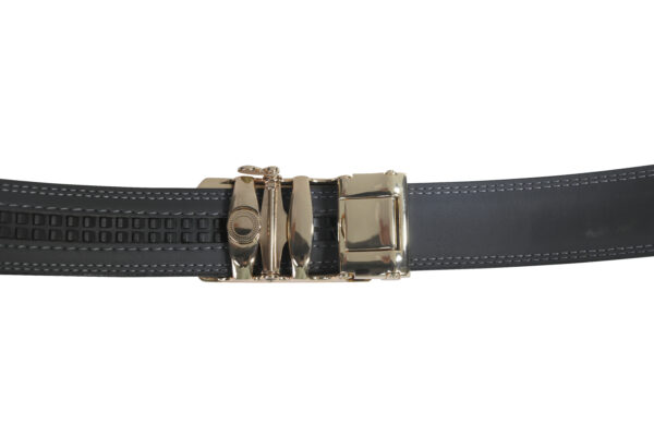 Men Premium Comfort Fit Gold Solid Gear PU Belt - Image 3