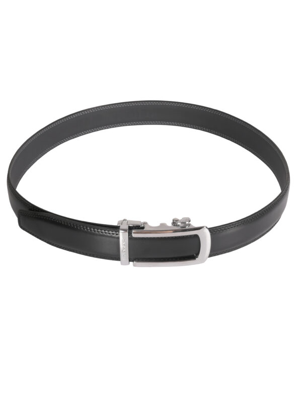 Men Premium Comfort Fit Chrome Color Solid Gear PU Belt - Image 5