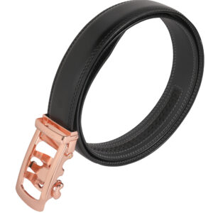 Men Premium Comfort Fit Rose Gold Solid Gear PU Belt