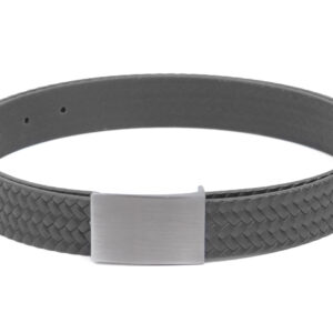 Women Black Textured Leather Belt