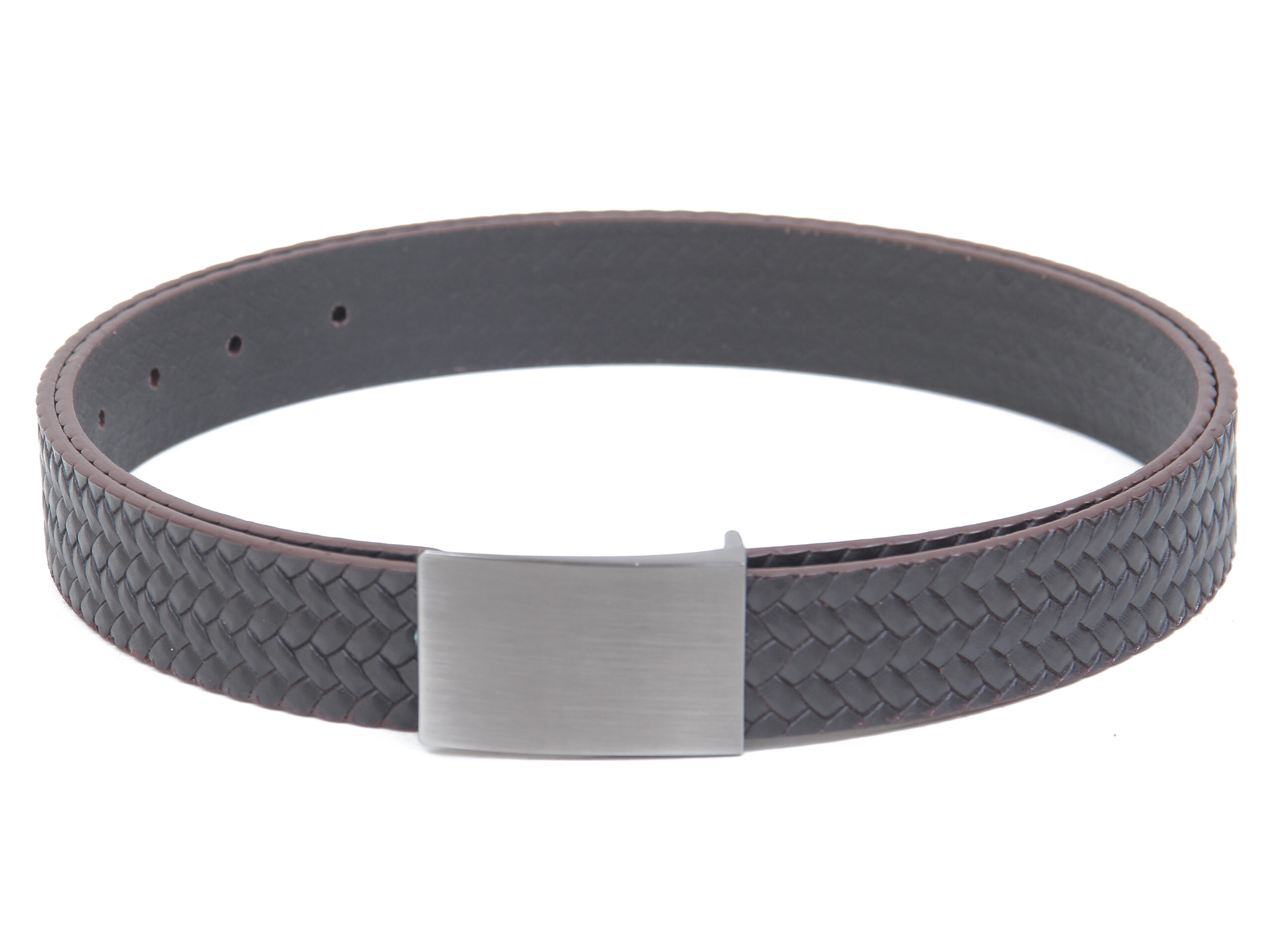 Boys Brown Textured Leather Belt