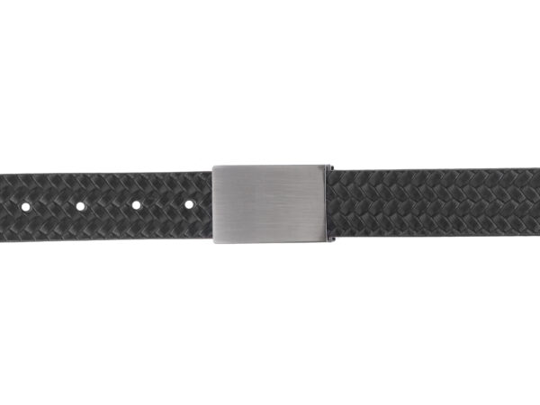 Women Black Textured Leather Belt - Image 3