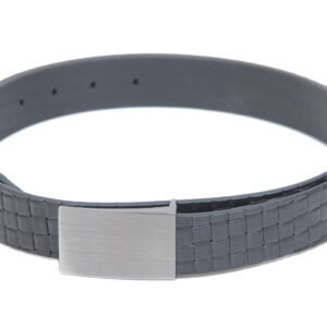Boys Black Textured Leather Belt