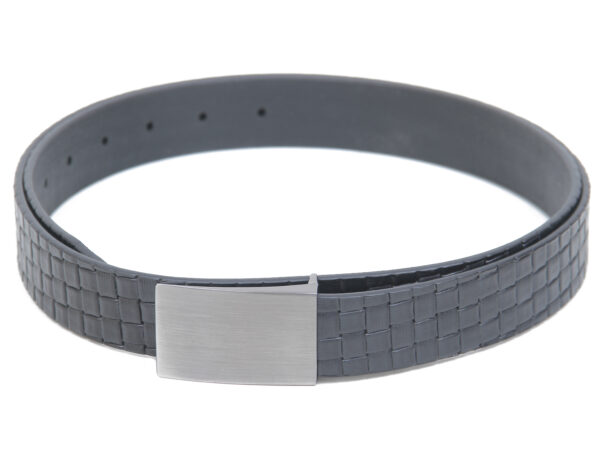 Boys Black Textured Leather Belt