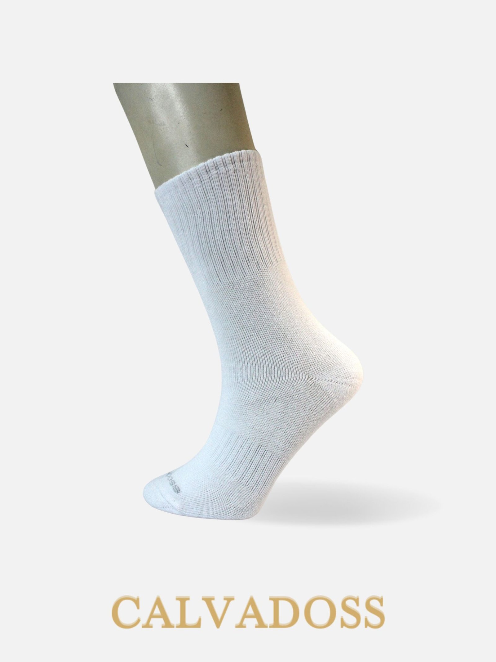 Men Cotton Pack Of 3 Solid Design Calf Length Socks (White)