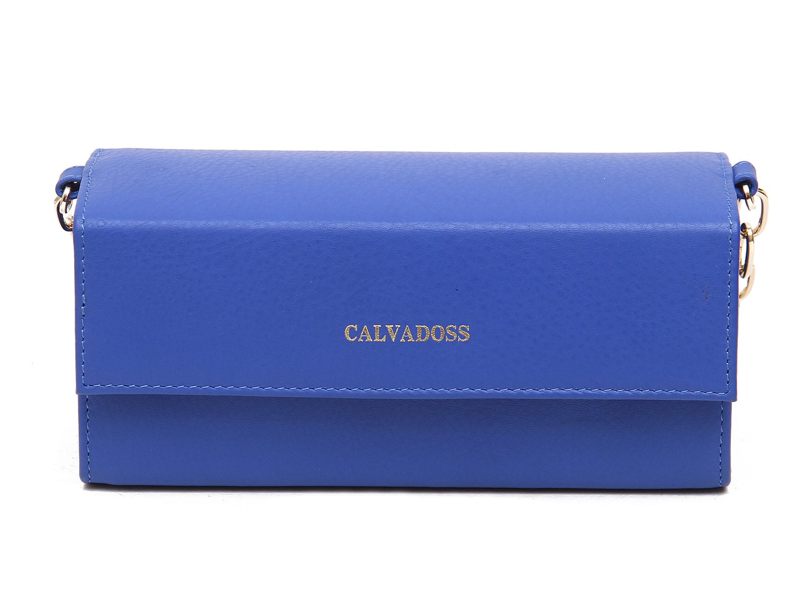 Leather Structured Handheld Bag (Blue)